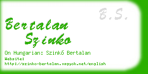bertalan szinko business card